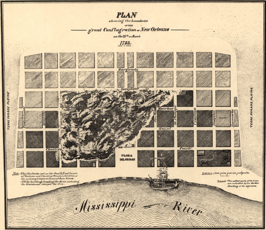 Map showing the Great Fire of 1788.